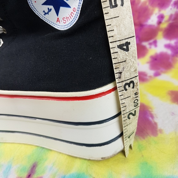 *SOLD* Platform Sneakers Size 6 Black White - Picture 7 of 7